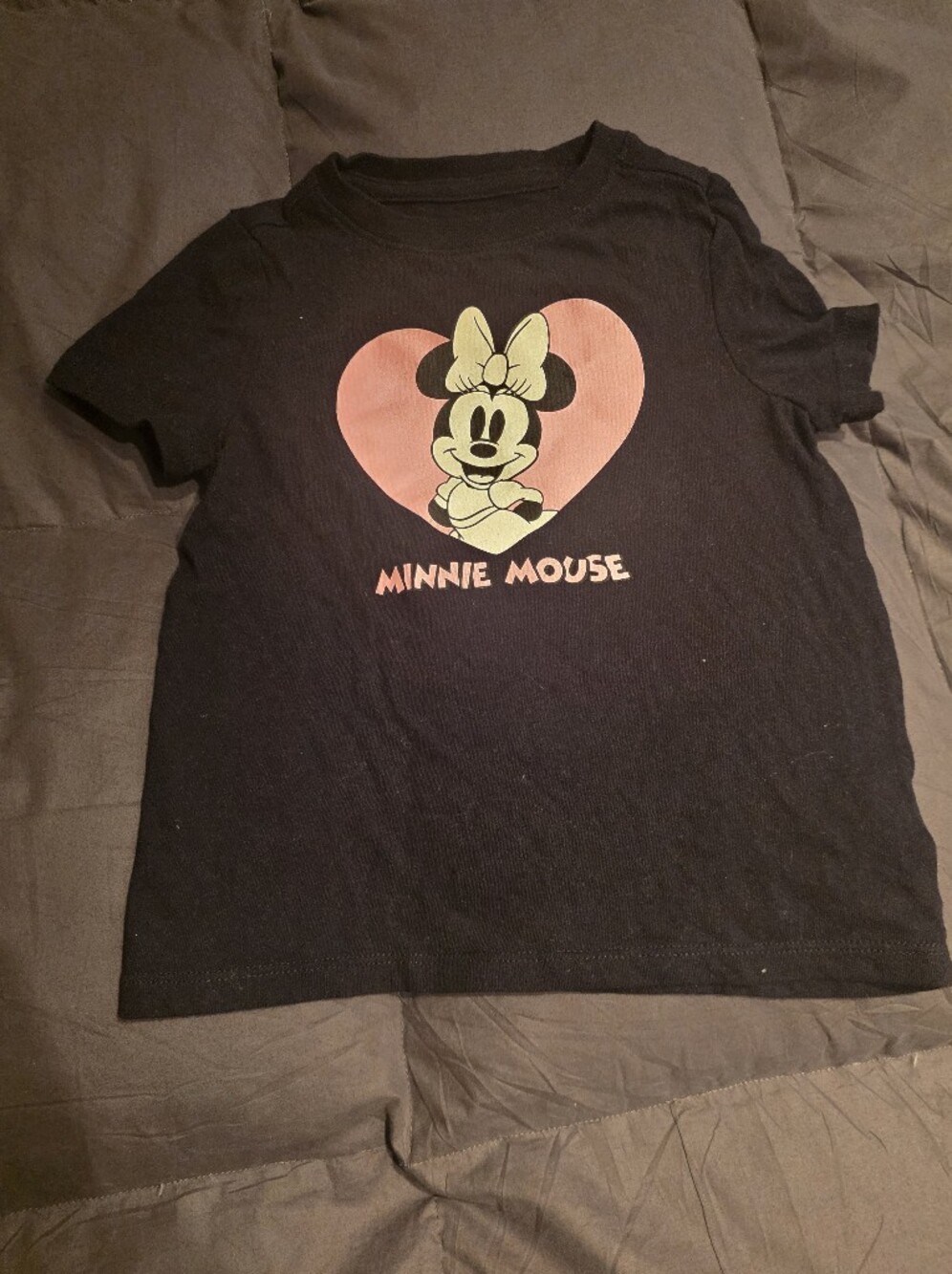 Old Navy Black Minnie Mouse Heart Graphic Tee